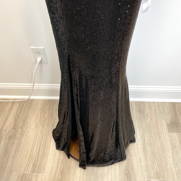 Dress The Population Ingrid Sequin Trumpet Gown In Black Size Small New - Picture 6 of 16